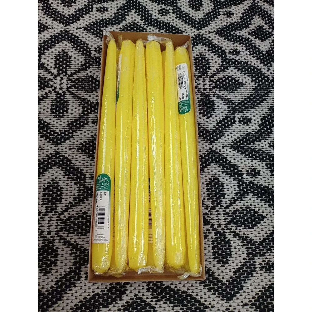 Vintage Patrician Hand Dipped Yellow Candles 12